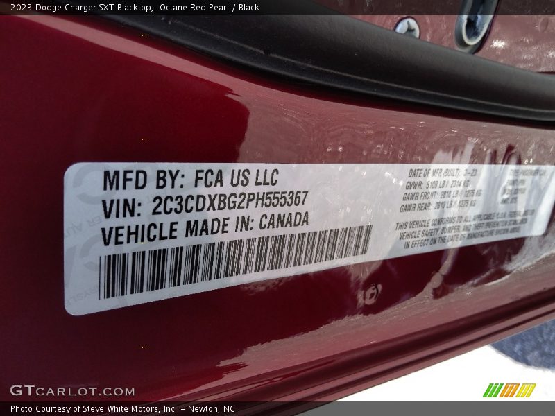 Octane Red Pearl / Black 2023 Dodge Charger SXT Blacktop