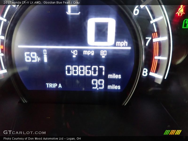 Obsidian Blue Pearl / Gray 2017 Honda CR-V LX AWD