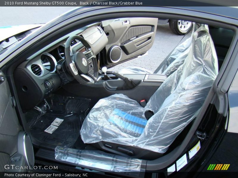 Black / Charcoal Black/Grabber Blue 2010 Ford Mustang Shelby GT500 Coupe