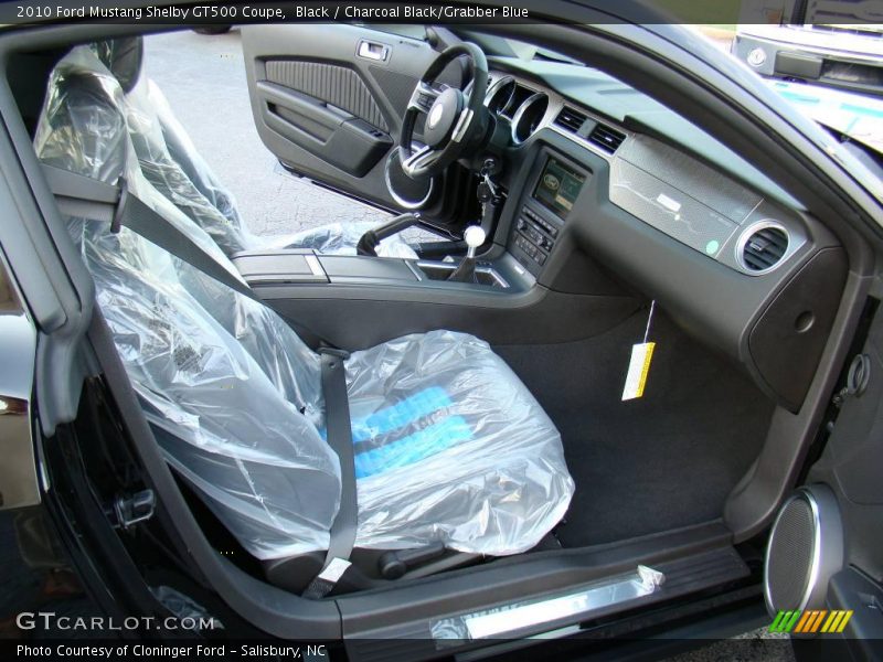 Black / Charcoal Black/Grabber Blue 2010 Ford Mustang Shelby GT500 Coupe