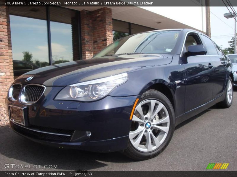 Monaco Blue Metallic / Cream Beige Dakota Leather 2009 BMW 5 Series 535xi Sedan