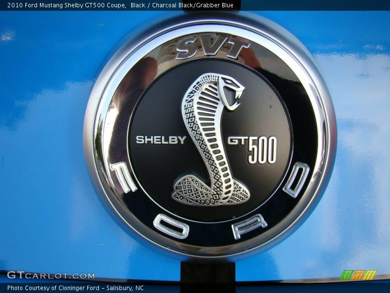 Black / Charcoal Black/Grabber Blue 2010 Ford Mustang Shelby GT500 Coupe
