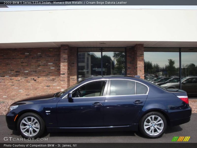 Monaco Blue Metallic / Cream Beige Dakota Leather 2009 BMW 5 Series 535xi Sedan