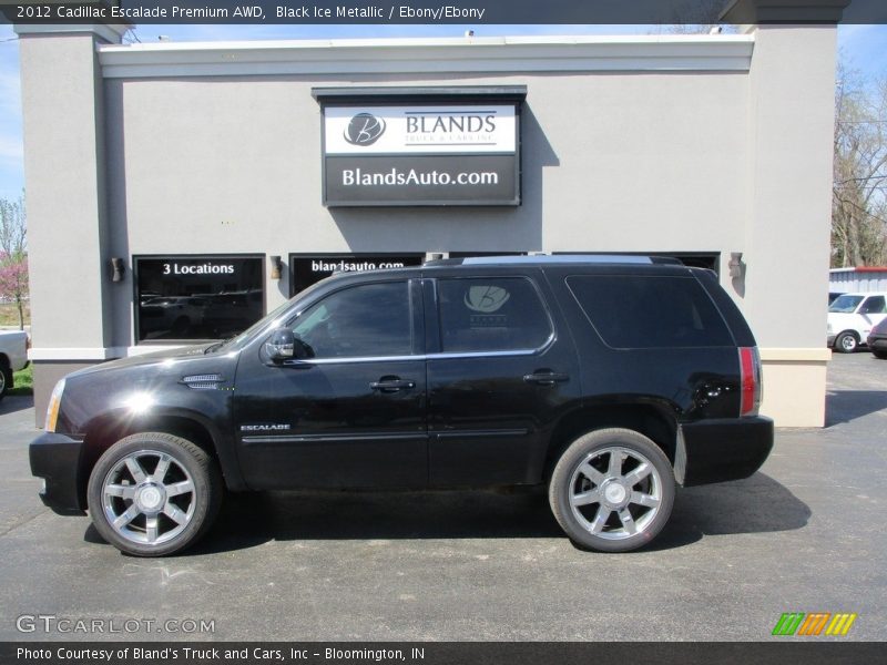 Black Ice Metallic / Ebony/Ebony 2012 Cadillac Escalade Premium AWD