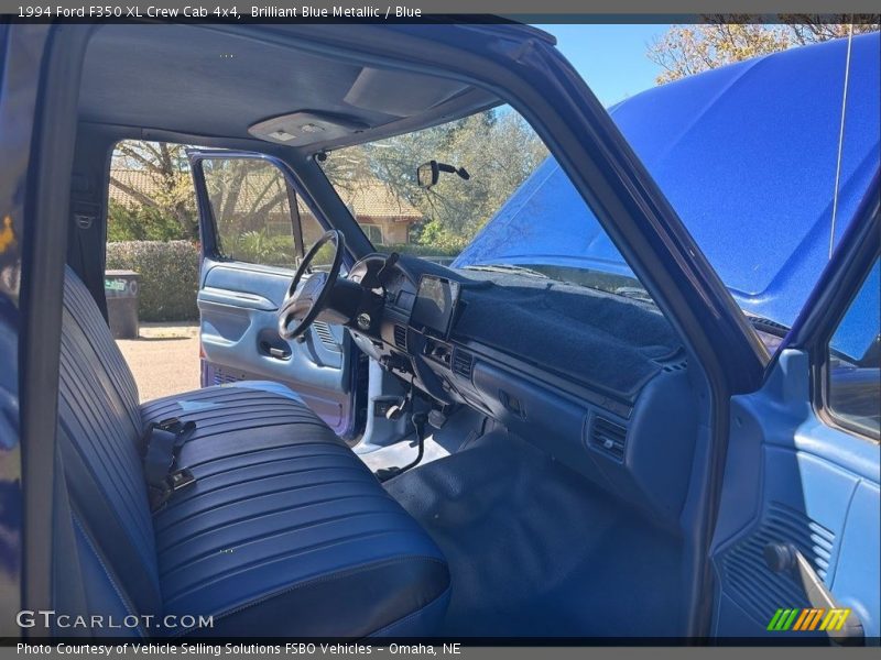 Brilliant Blue Metallic / Blue 1994 Ford F350 XL Crew Cab 4x4