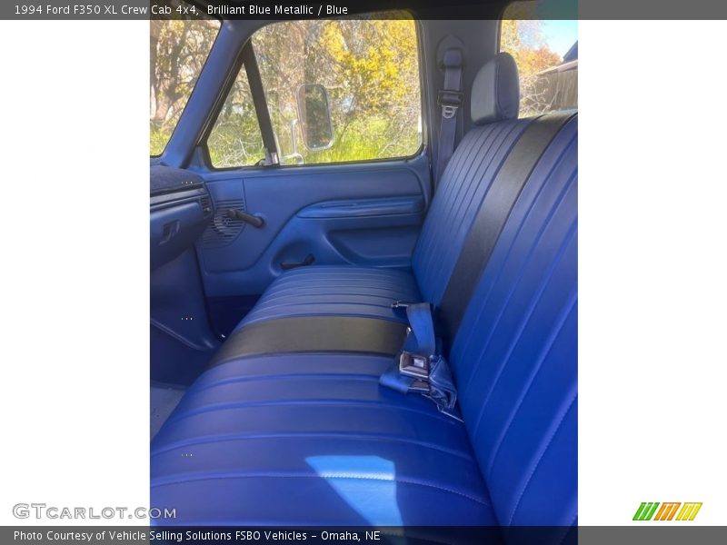 Brilliant Blue Metallic / Blue 1994 Ford F350 XL Crew Cab 4x4