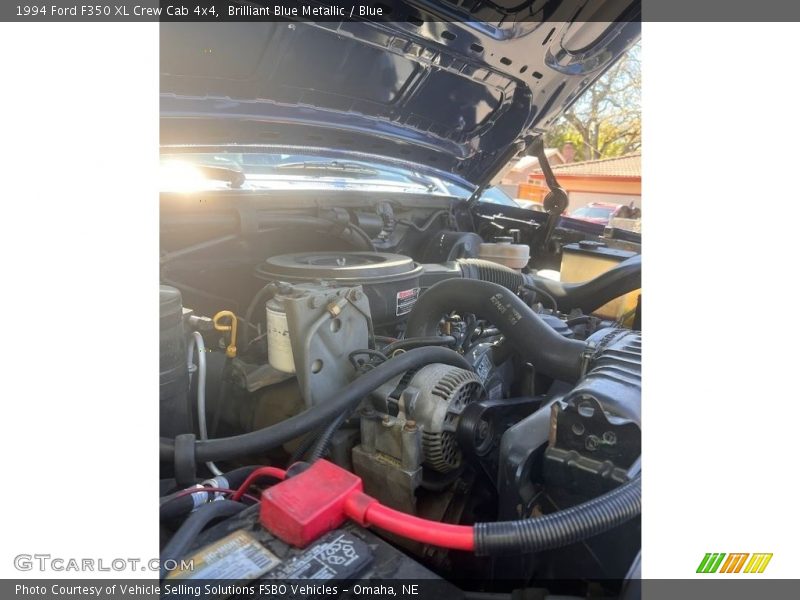 Brilliant Blue Metallic / Blue 1994 Ford F350 XL Crew Cab 4x4