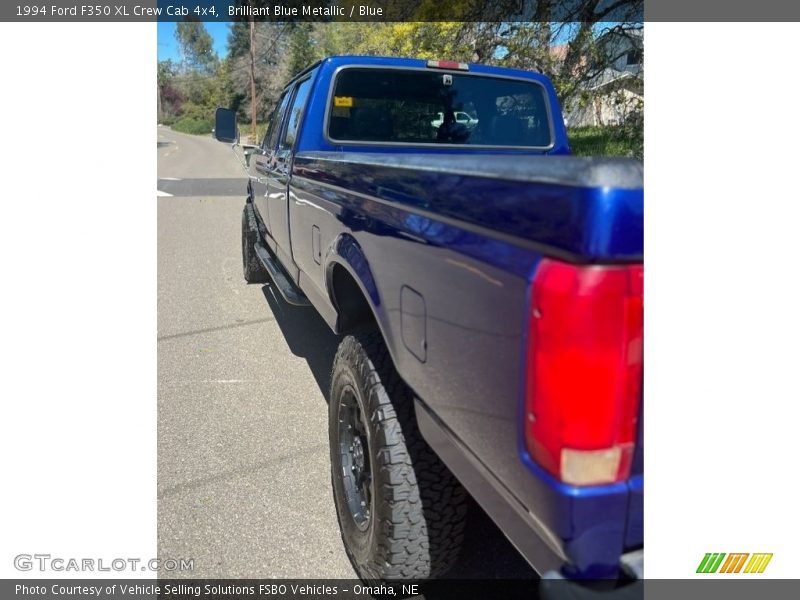 Brilliant Blue Metallic / Blue 1994 Ford F350 XL Crew Cab 4x4