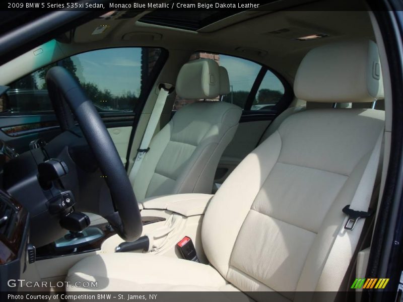 Monaco Blue Metallic / Cream Beige Dakota Leather 2009 BMW 5 Series 535xi Sedan