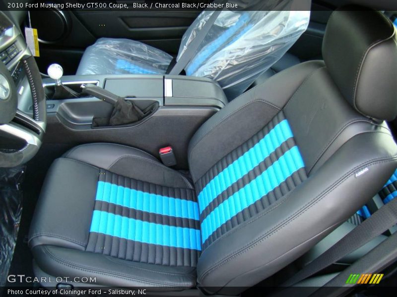 Black / Charcoal Black/Grabber Blue 2010 Ford Mustang Shelby GT500 Coupe