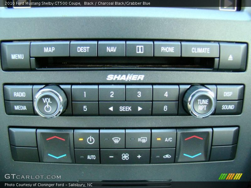 Black / Charcoal Black/Grabber Blue 2010 Ford Mustang Shelby GT500 Coupe