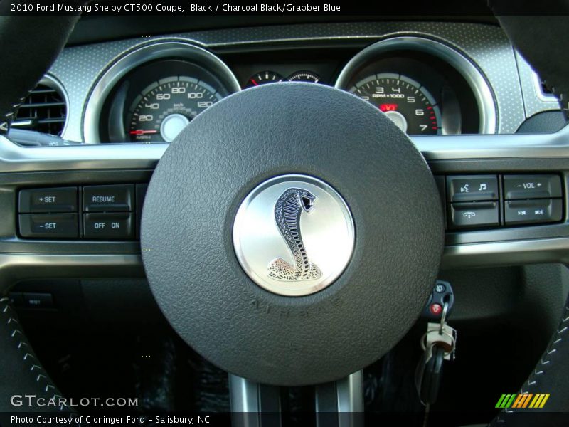 Black / Charcoal Black/Grabber Blue 2010 Ford Mustang Shelby GT500 Coupe