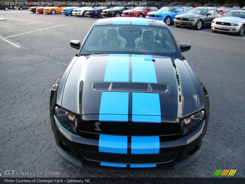 Black / Charcoal Black/Grabber Blue 2010 Ford Mustang Shelby GT500 Coupe
