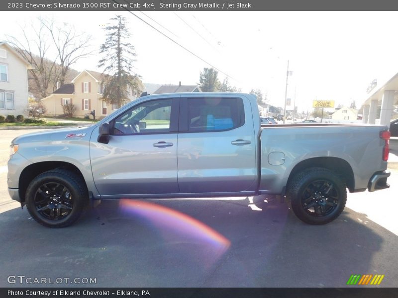 Sterling Gray Metallic / Jet Black 2023 Chevrolet Silverado 1500 RST Crew Cab 4x4
