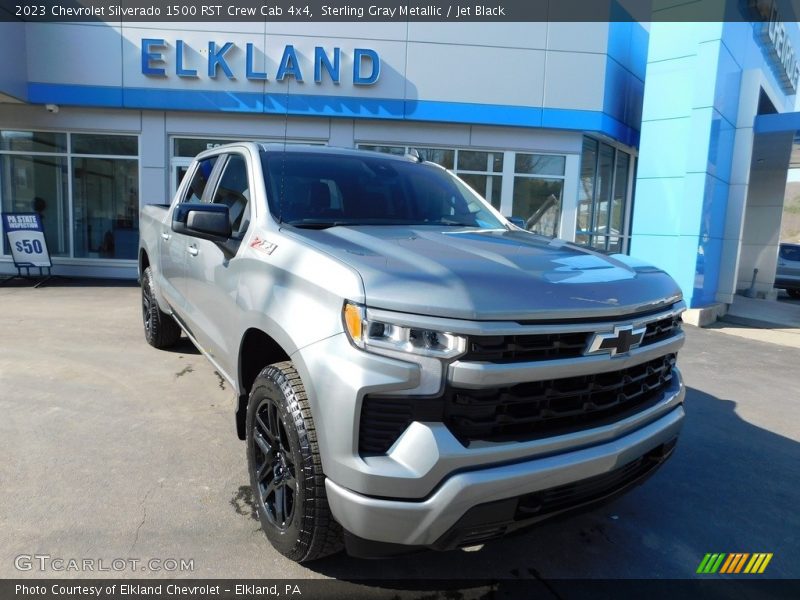Sterling Gray Metallic / Jet Black 2023 Chevrolet Silverado 1500 RST Crew Cab 4x4