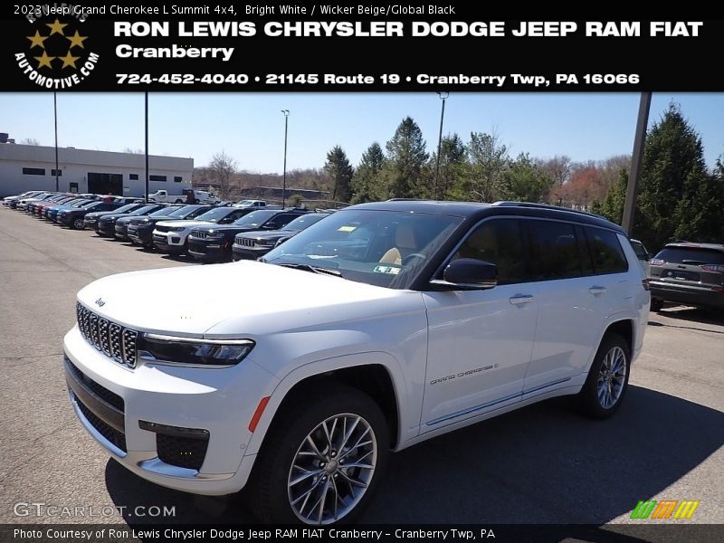 Bright White / Wicker Beige/Global Black 2023 Jeep Grand Cherokee L Summit 4x4