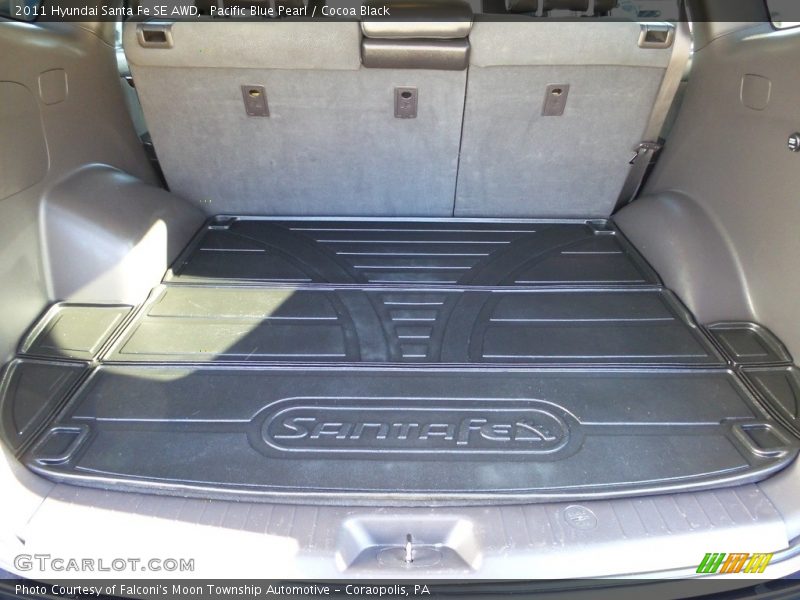 Pacific Blue Pearl / Cocoa Black 2011 Hyundai Santa Fe SE AWD