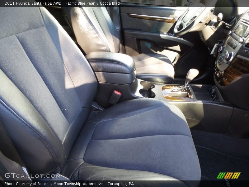 Pacific Blue Pearl / Cocoa Black 2011 Hyundai Santa Fe SE AWD