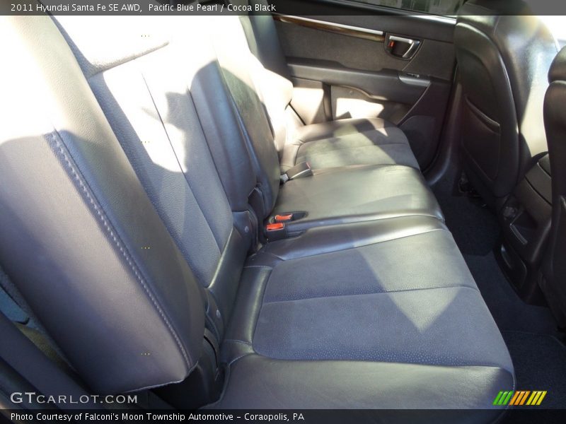Pacific Blue Pearl / Cocoa Black 2011 Hyundai Santa Fe SE AWD