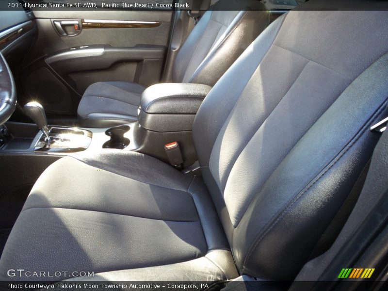 Pacific Blue Pearl / Cocoa Black 2011 Hyundai Santa Fe SE AWD