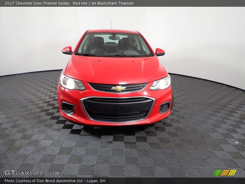 Red Hot / Jet Black/Dark Titanium 2017 Chevrolet Sonic Premier Sedan