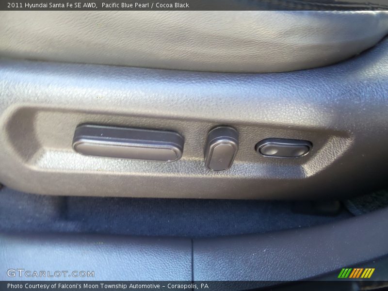 Pacific Blue Pearl / Cocoa Black 2011 Hyundai Santa Fe SE AWD