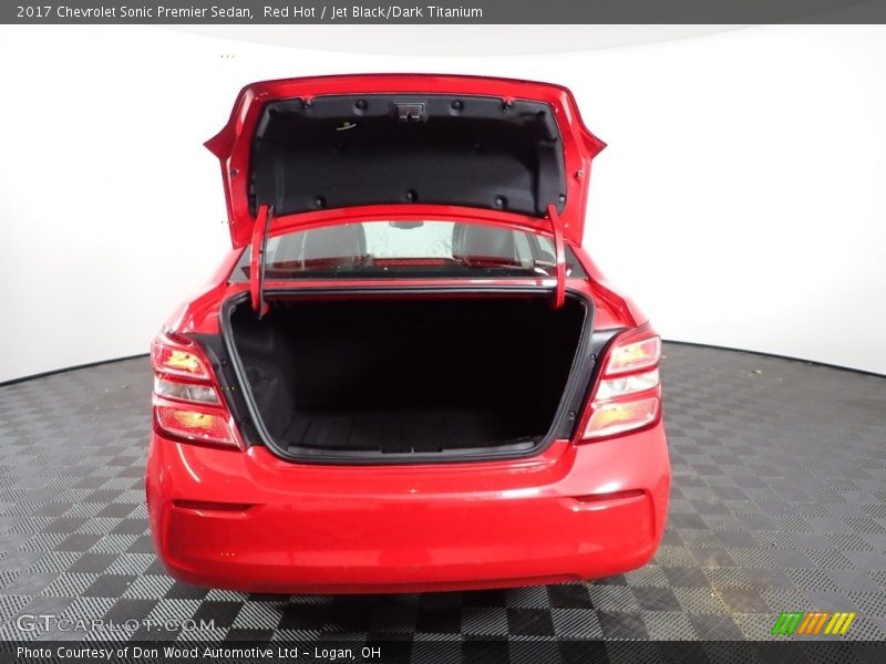 Red Hot / Jet Black/Dark Titanium 2017 Chevrolet Sonic Premier Sedan