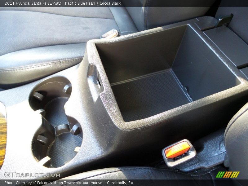 Pacific Blue Pearl / Cocoa Black 2011 Hyundai Santa Fe SE AWD