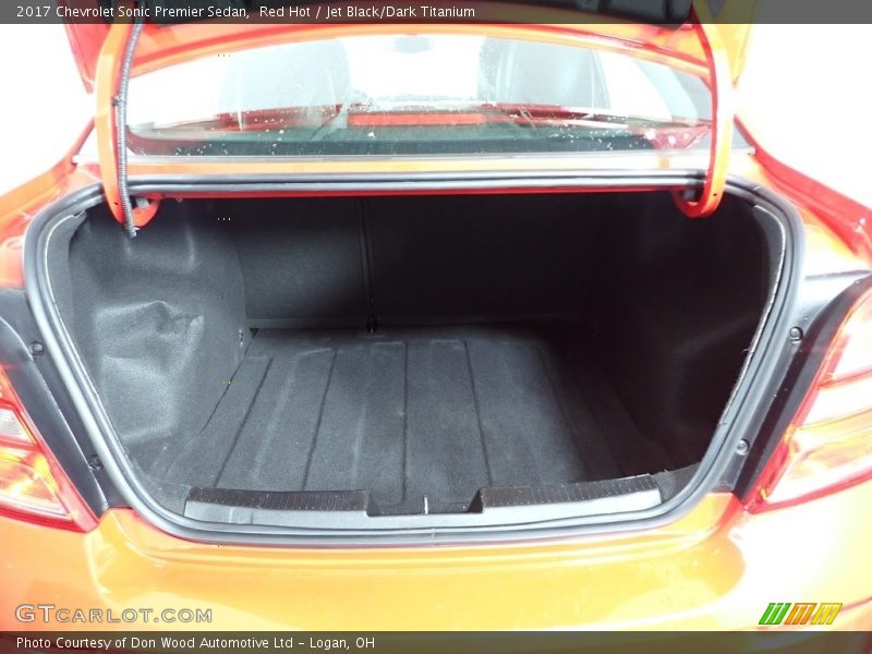 Red Hot / Jet Black/Dark Titanium 2017 Chevrolet Sonic Premier Sedan