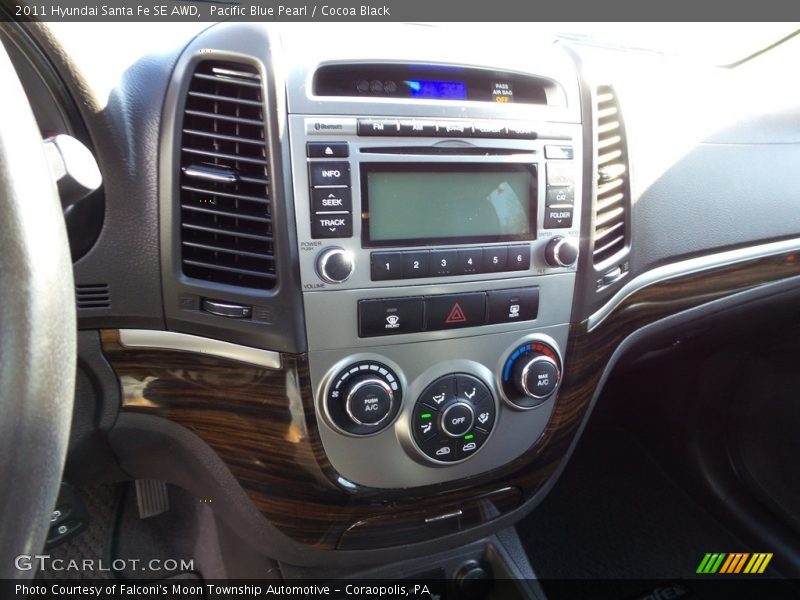 Pacific Blue Pearl / Cocoa Black 2011 Hyundai Santa Fe SE AWD