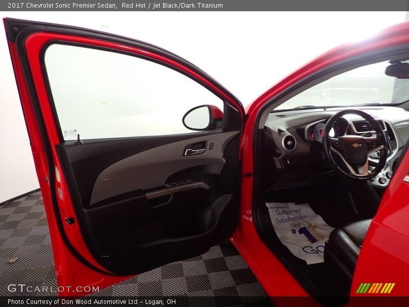 Red Hot / Jet Black/Dark Titanium 2017 Chevrolet Sonic Premier Sedan