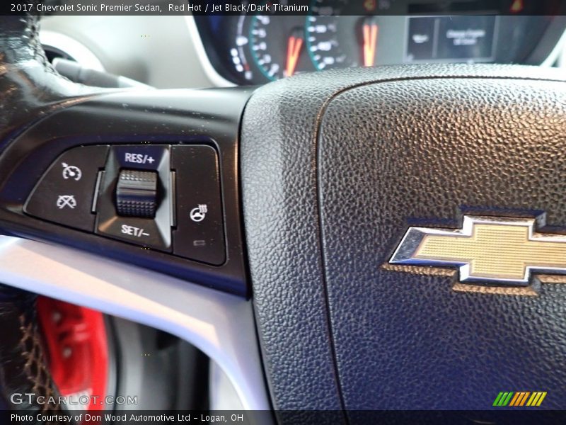 Red Hot / Jet Black/Dark Titanium 2017 Chevrolet Sonic Premier Sedan