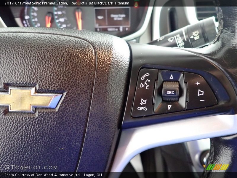 Red Hot / Jet Black/Dark Titanium 2017 Chevrolet Sonic Premier Sedan