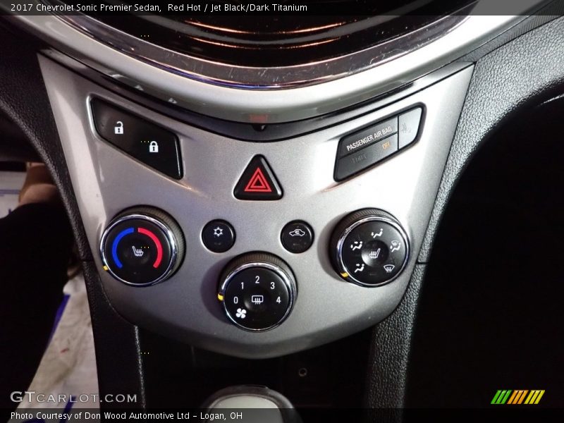 Red Hot / Jet Black/Dark Titanium 2017 Chevrolet Sonic Premier Sedan