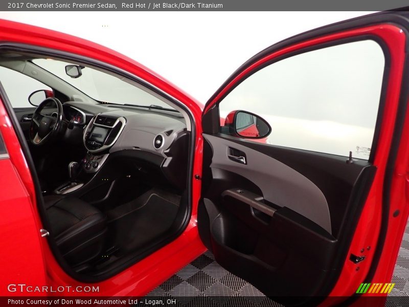 Red Hot / Jet Black/Dark Titanium 2017 Chevrolet Sonic Premier Sedan
