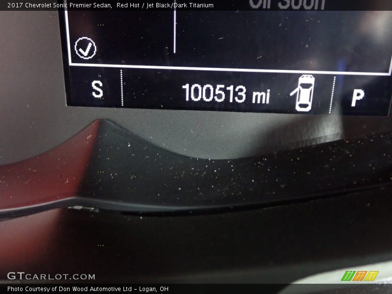 Red Hot / Jet Black/Dark Titanium 2017 Chevrolet Sonic Premier Sedan