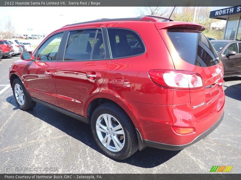 Sierra Red / Beige 2012 Hyundai Santa Fe Limited V6