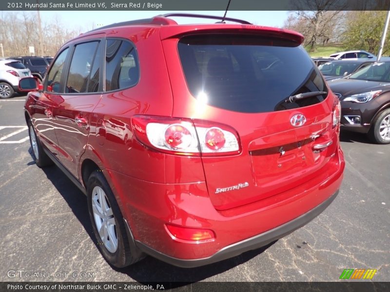 Sierra Red / Beige 2012 Hyundai Santa Fe Limited V6
