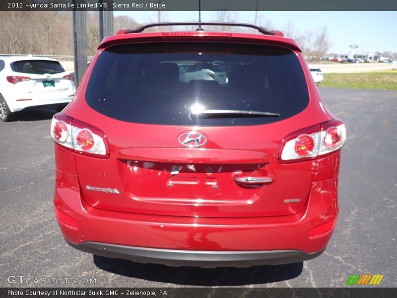 Sierra Red / Beige 2012 Hyundai Santa Fe Limited V6