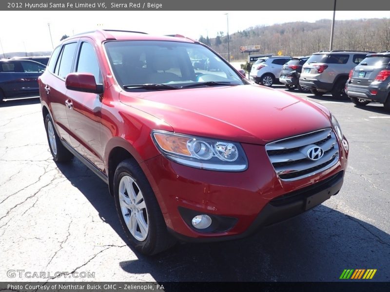 Sierra Red / Beige 2012 Hyundai Santa Fe Limited V6
