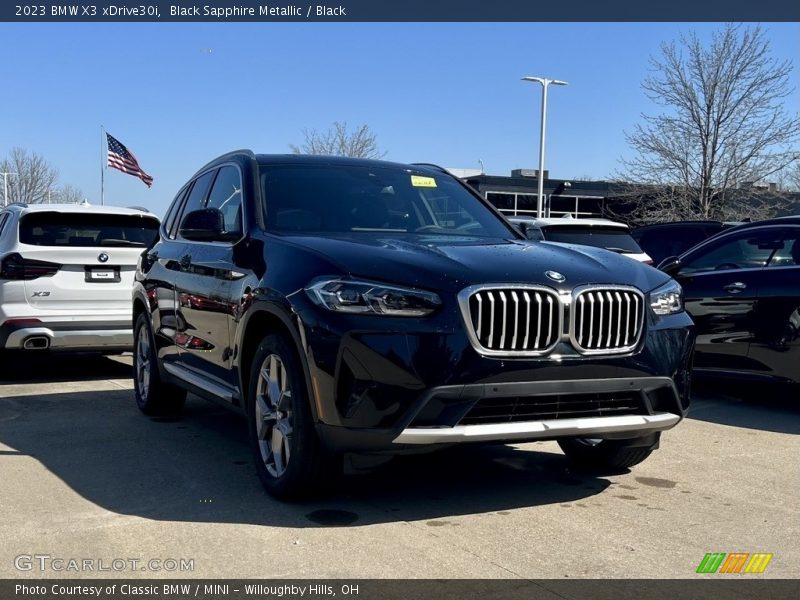 Black Sapphire Metallic / Black 2023 BMW X3 xDrive30i