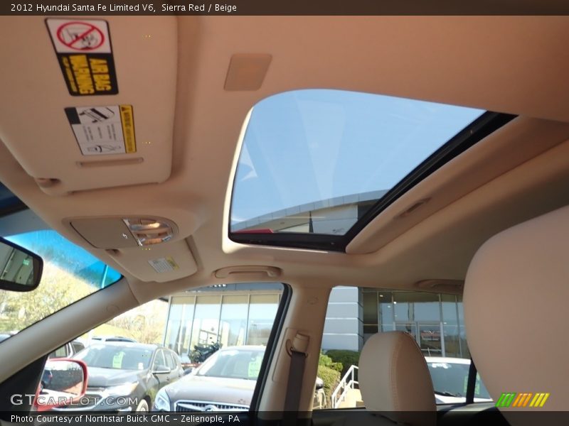 Sierra Red / Beige 2012 Hyundai Santa Fe Limited V6