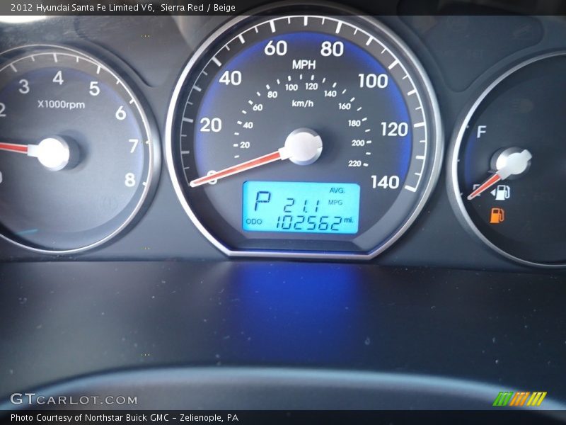 Sierra Red / Beige 2012 Hyundai Santa Fe Limited V6