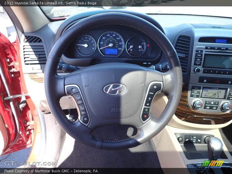 Sierra Red / Beige 2012 Hyundai Santa Fe Limited V6