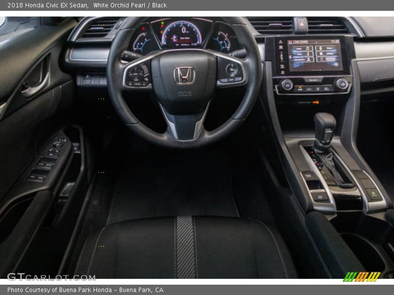 White Orchid Pearl / Black 2018 Honda Civic EX Sedan
