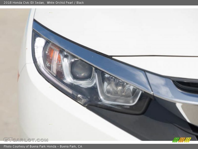 White Orchid Pearl / Black 2018 Honda Civic EX Sedan