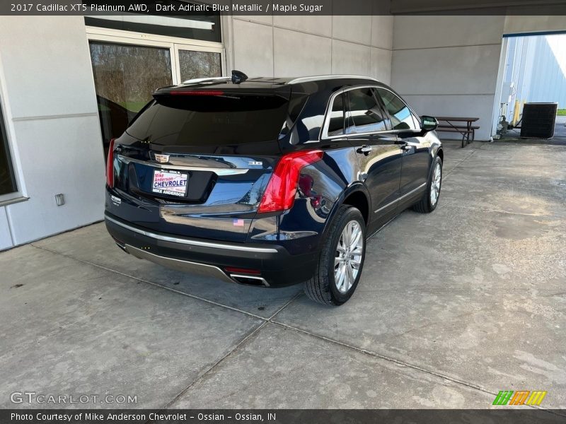 Dark Adriatic Blue Metallic / Maple Sugar 2017 Cadillac XT5 Platinum AWD