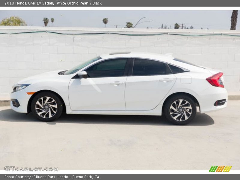 White Orchid Pearl / Black 2018 Honda Civic EX Sedan
