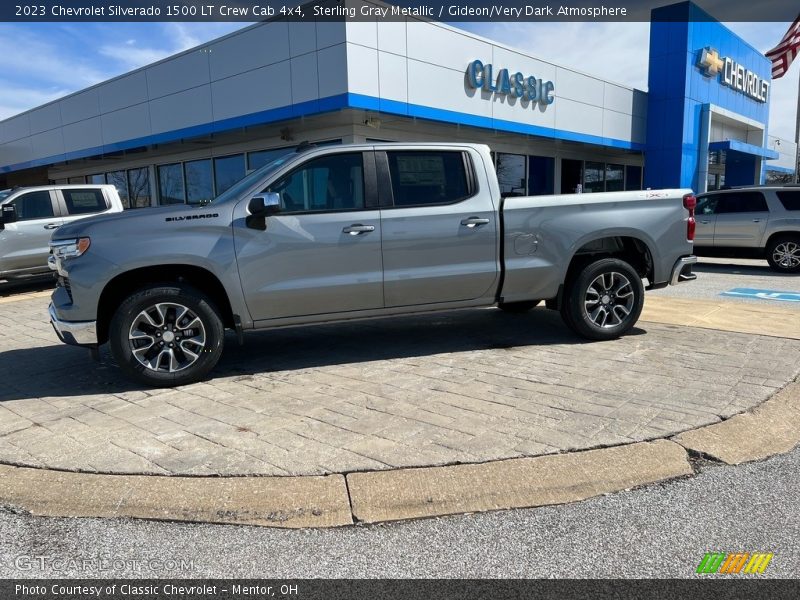 Sterling Gray Metallic / Gideon/Very Dark Atmosphere 2023 Chevrolet Silverado 1500 LT Crew Cab 4x4