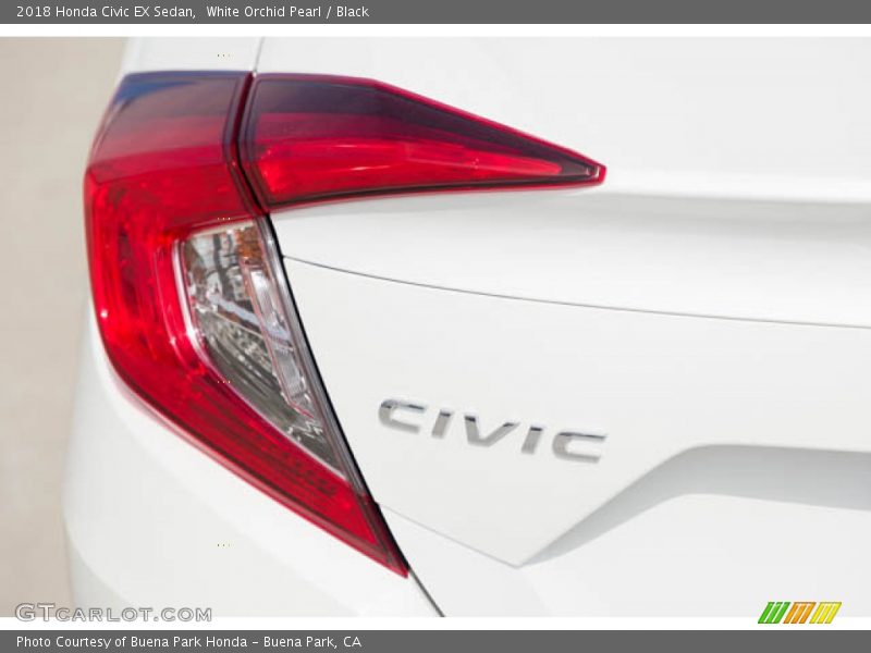 White Orchid Pearl / Black 2018 Honda Civic EX Sedan